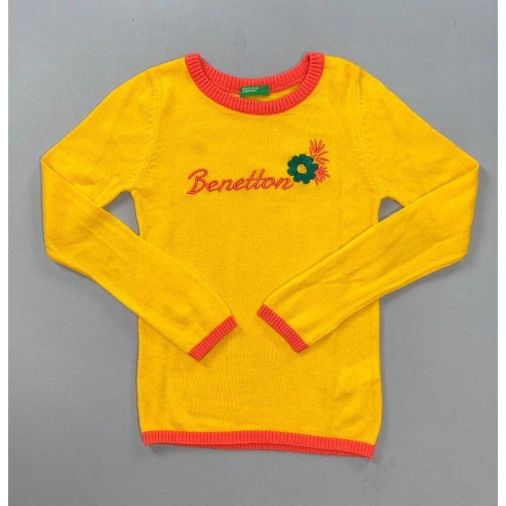 United Colors Of Benetton Toddler Wool Blend Embroidered Sweater Size M
